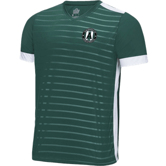 Auburndale SC Puma green derby jersey — front and back, with crest and player number